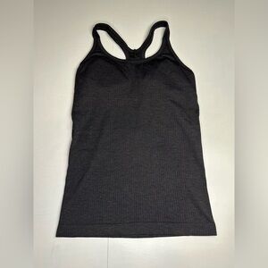 Lululemon Ebb To Street Tank Top Size 6 Black Ribbed Light Support Yoga Stretch